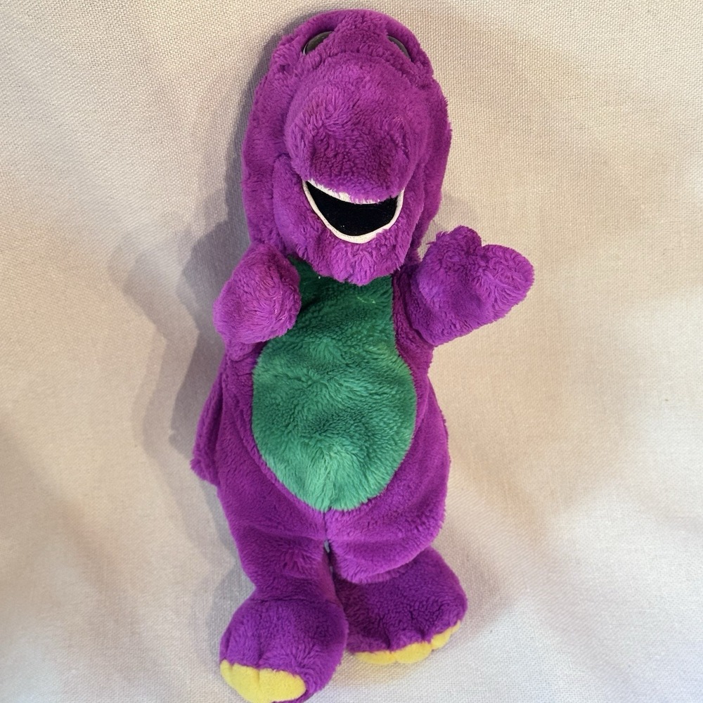 Barney Hand Puppet Vintage The Lyons Group Purple Dinosaur Plush 1992 Preschool